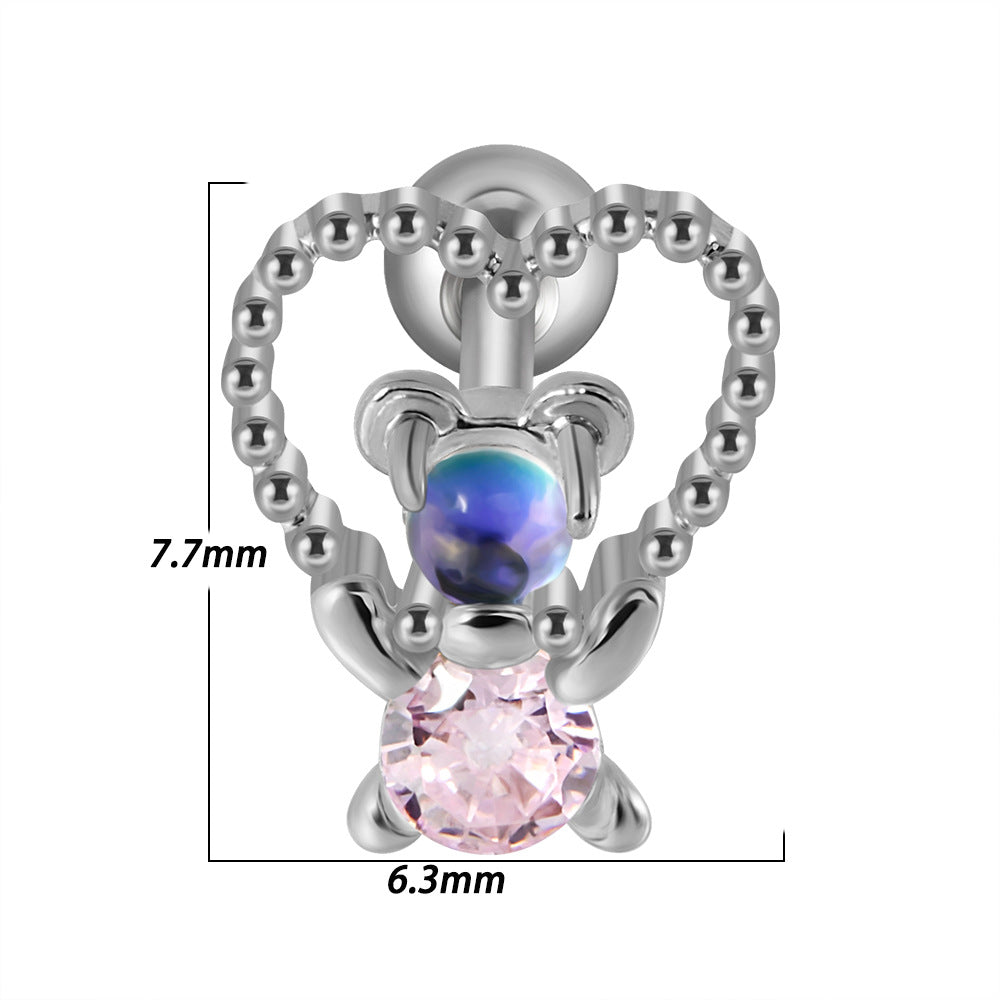 Hugging Bear Hypoallergenic Conch Earrings