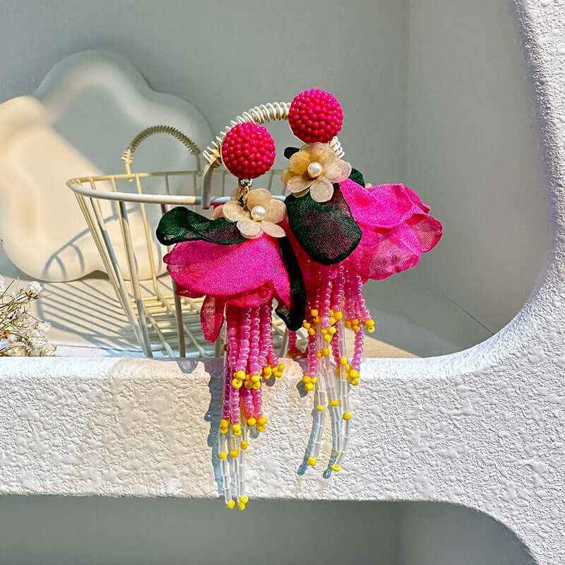 Bohemian Glass Bead Chandelier Earring