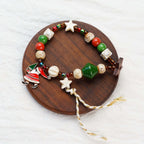 Woven Beaded Christmas Charm Bracelet