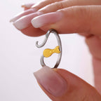 Y2K Two Tone Cat Split Index Ring