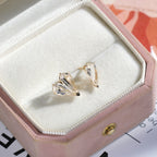 Asymmetric Clear Quartz Invisible Heart Earring Stud