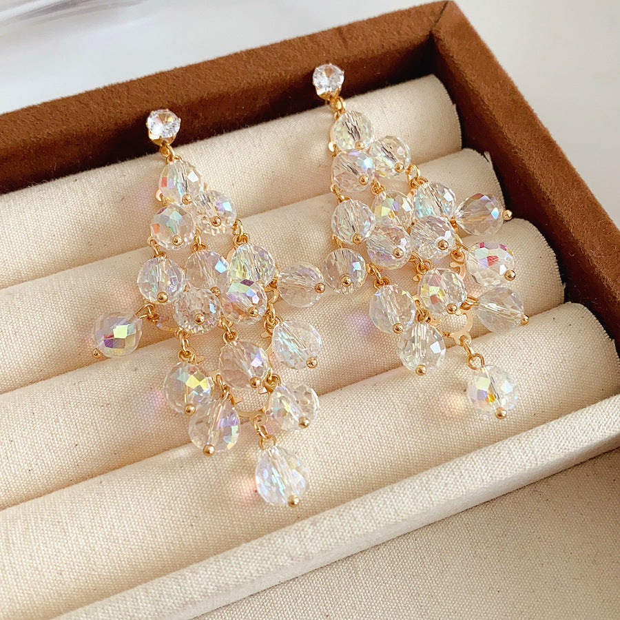 Rhombus Shape Grape Ball Earrings