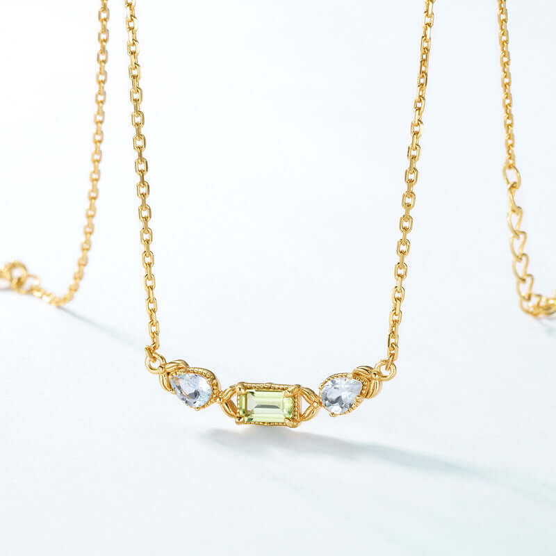 Dainty Peridot August Necklace