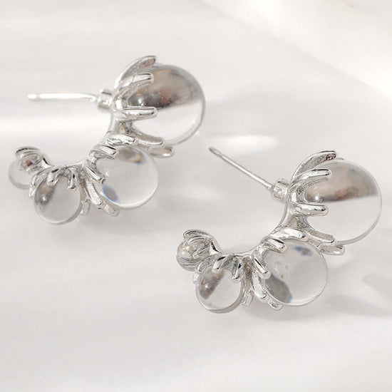 Ice Dew C Hoop Transparent Earrings