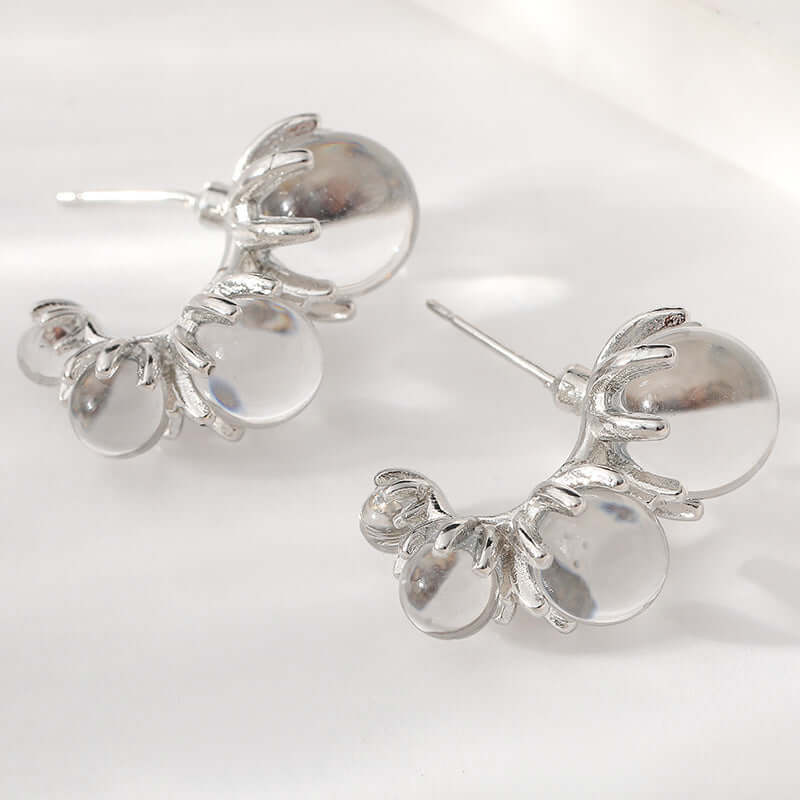 Ice Dew C Hoop Transparent Earrings