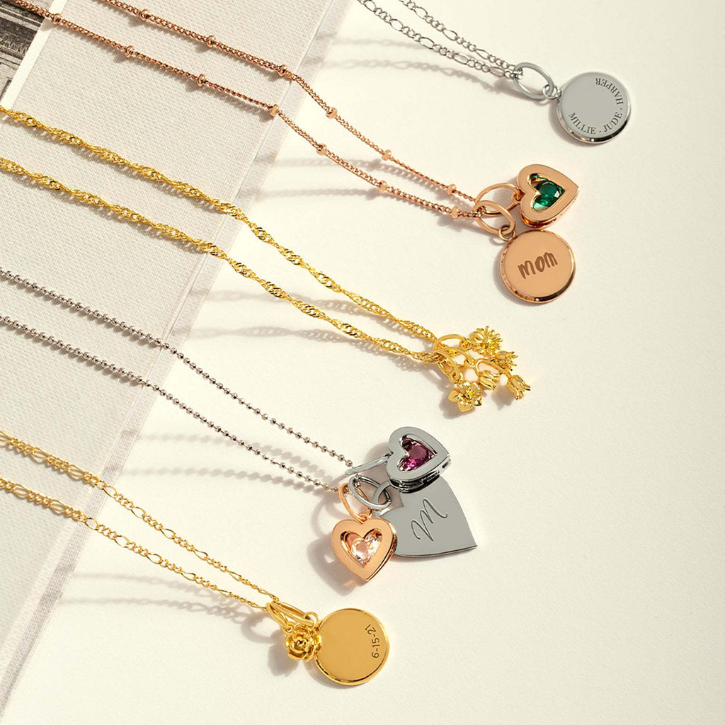 18k Gold Birth Flower Charm & Pendant