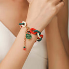 Santa Claus Acrylic Link Holiday Christmas Bracelet