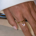 Dangle Charm Love Heart Ring