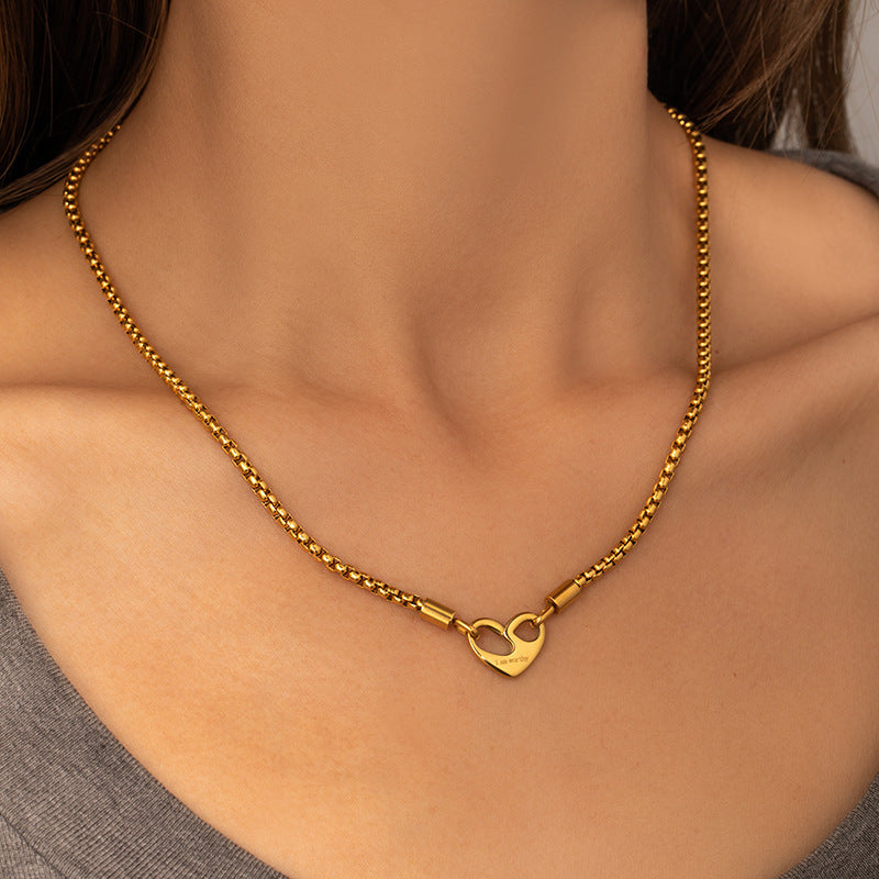 Stainless Steel Heart Necklace Valentine Necklace