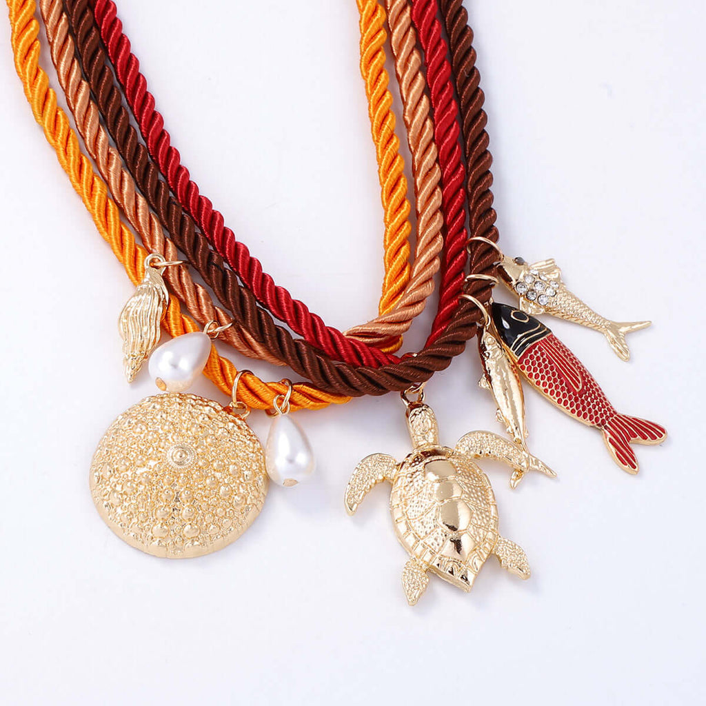 Marine Life Beach Style Layering Necklace