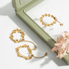 Unique Solid Heart Chain Ring