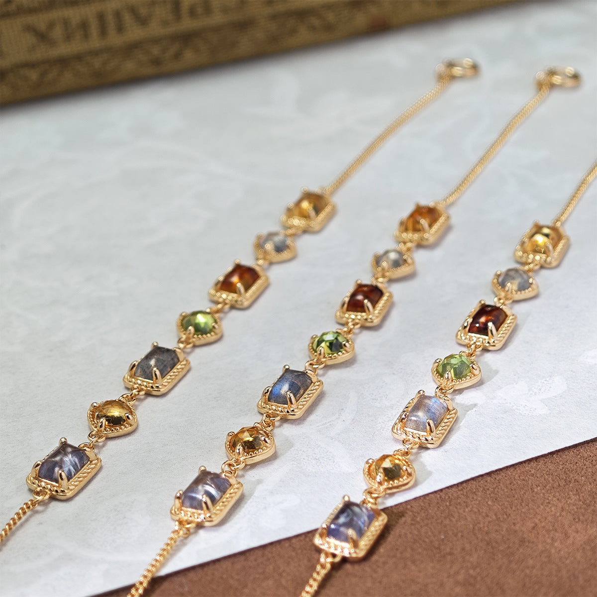 Multi Gemstone Baguette Bracelet