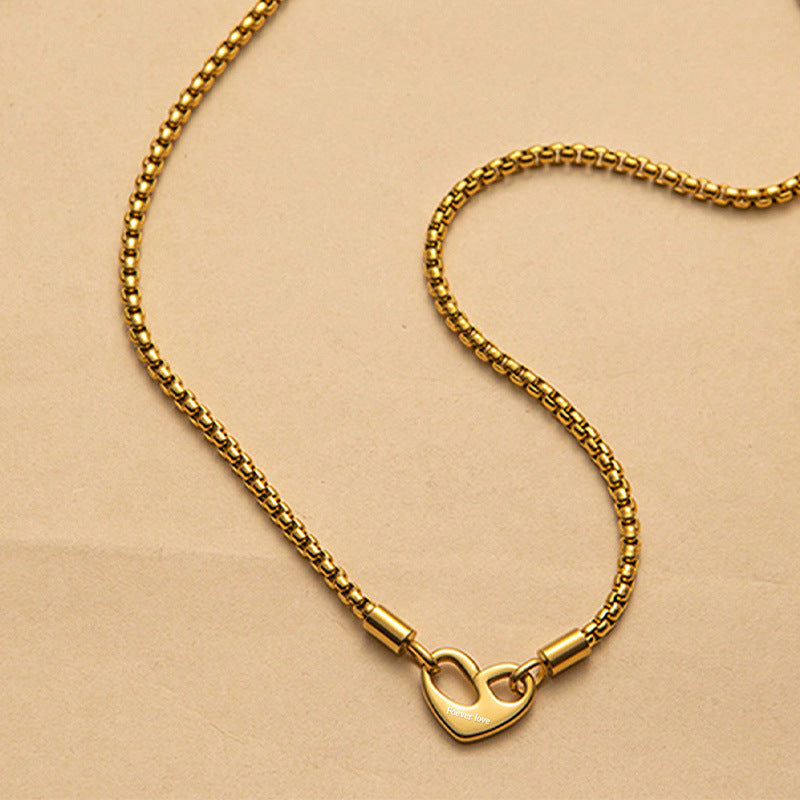 Stainless Steel Heart Necklace Valentine Necklace