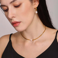 Freshwater Pearl Gold Chain Necklace