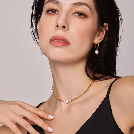 Freshwater Pearl Gold Chain Necklace