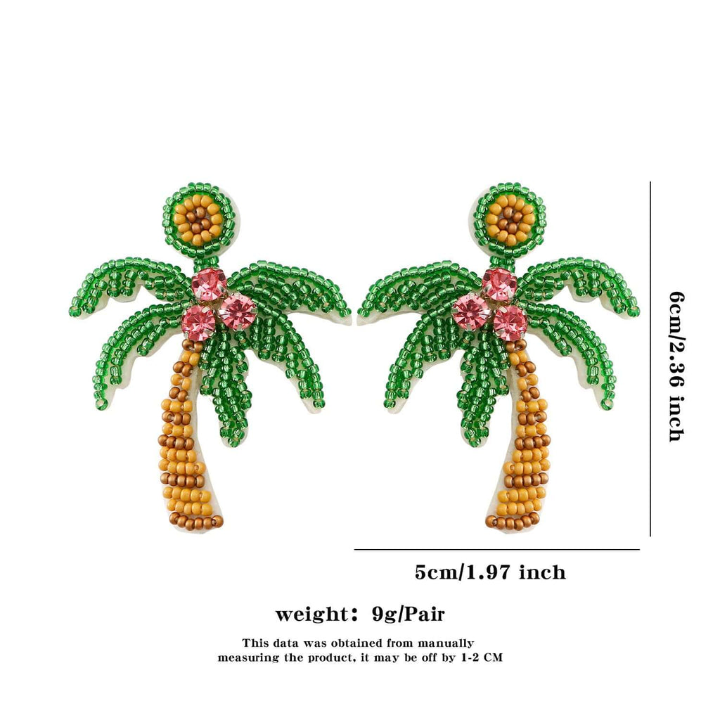 Summer Beach Palm Tree Fruits Earrings