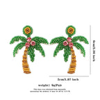 Summer Beach Palm Tree Fruits Earrings