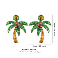 Summer Beach Palm Tree Fruits Earrings