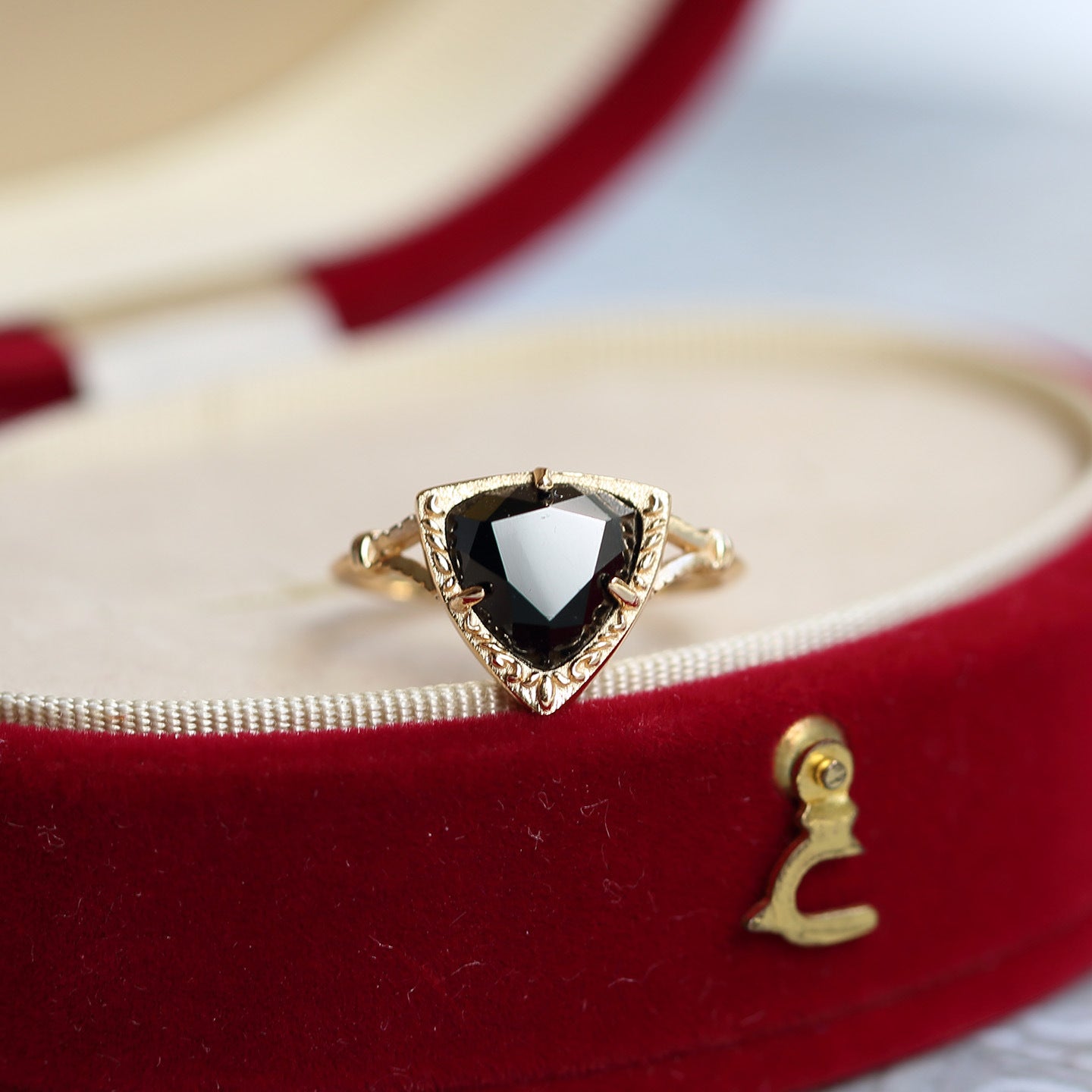 Trillion Black Onyx Flow Ring and Necklace