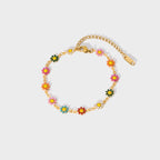 Color Enamel Small Flower Bracelet & Necklace Set