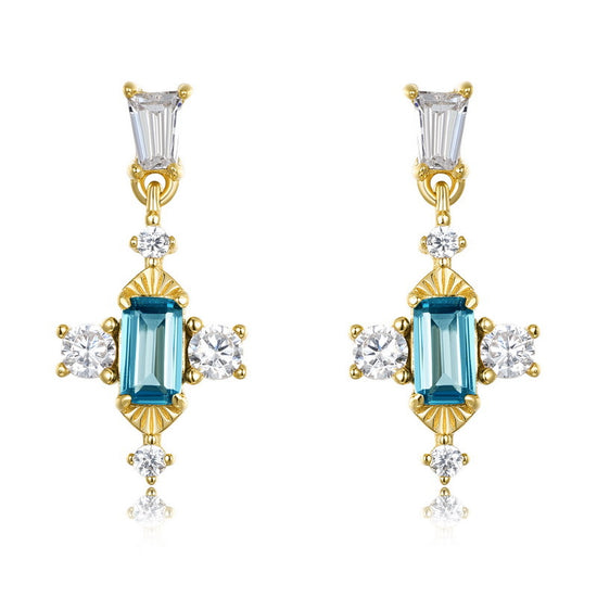 Royal London Blue Baguette Earring