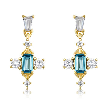 Royal London Blue Baguette Earring