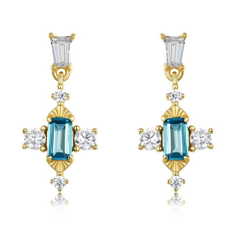 Royal London Blue Baguette Earring