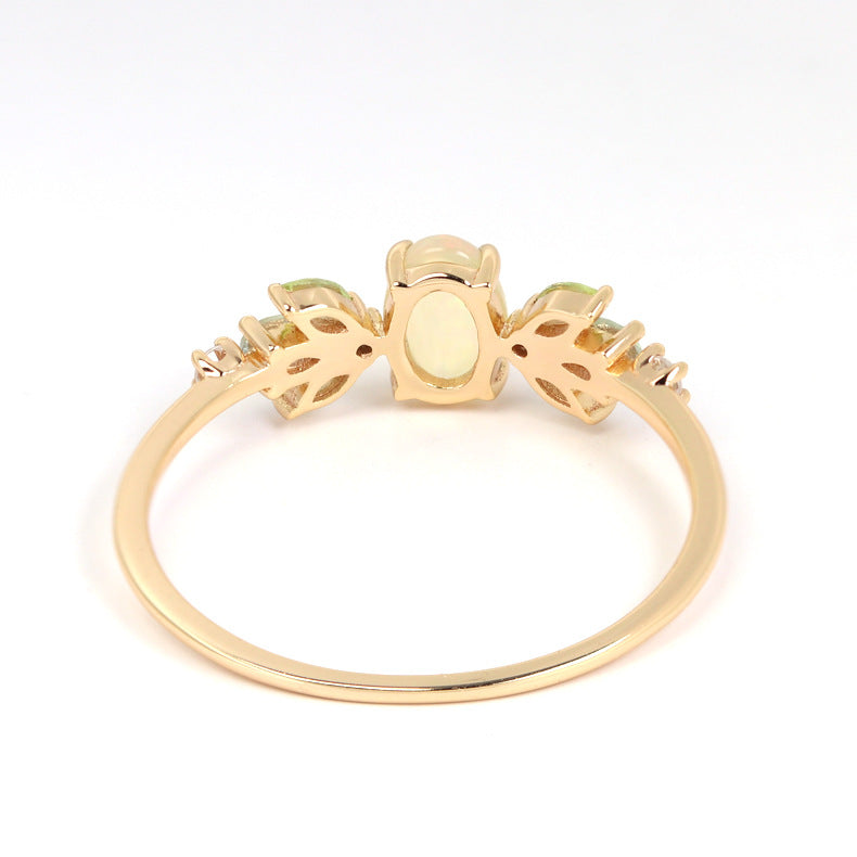Nature Inspired Opal Peridot Ring
