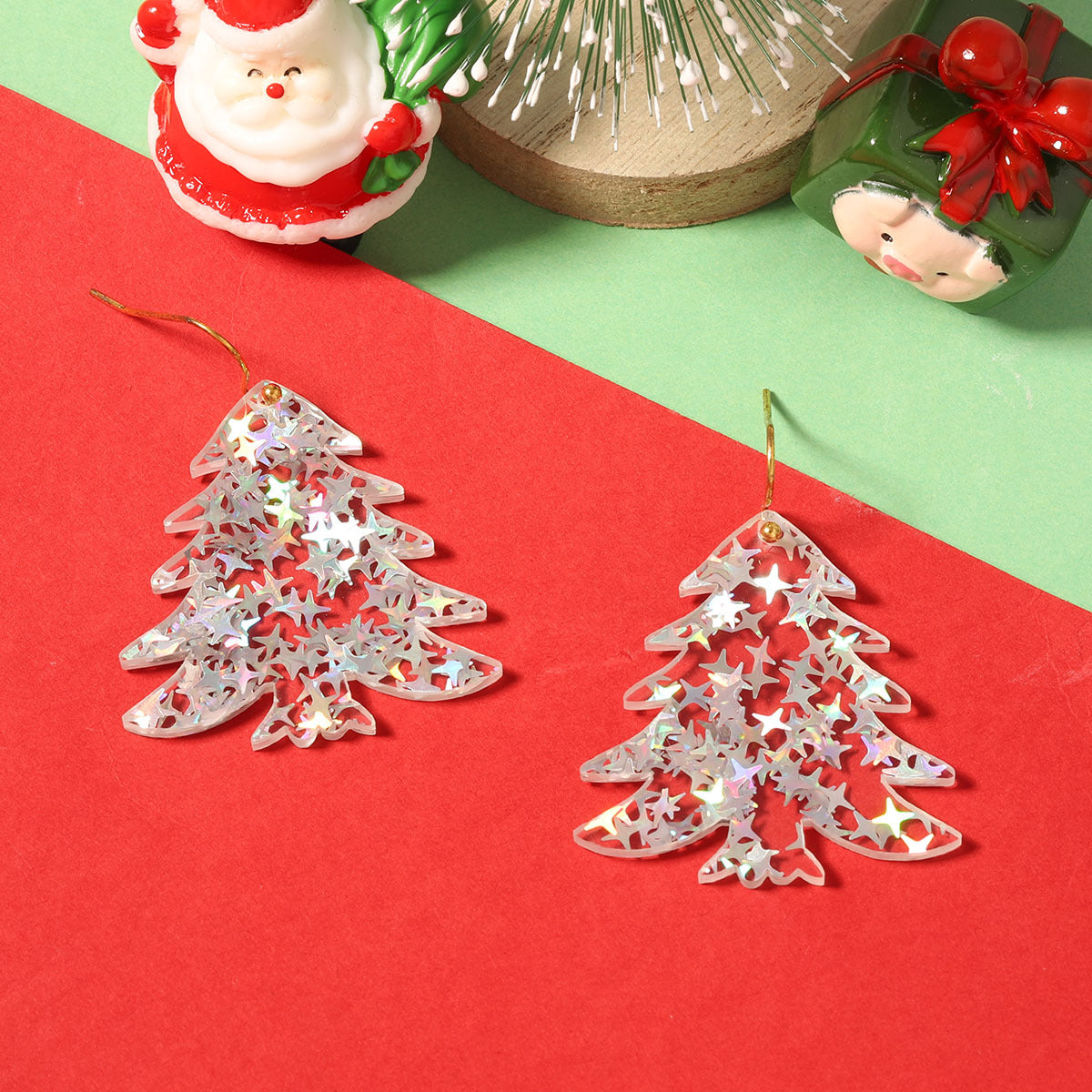 Lightweight Acrylic Xmas Holiday Earrings