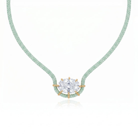 Color Pop Braided Rope CZ Cord Necklace