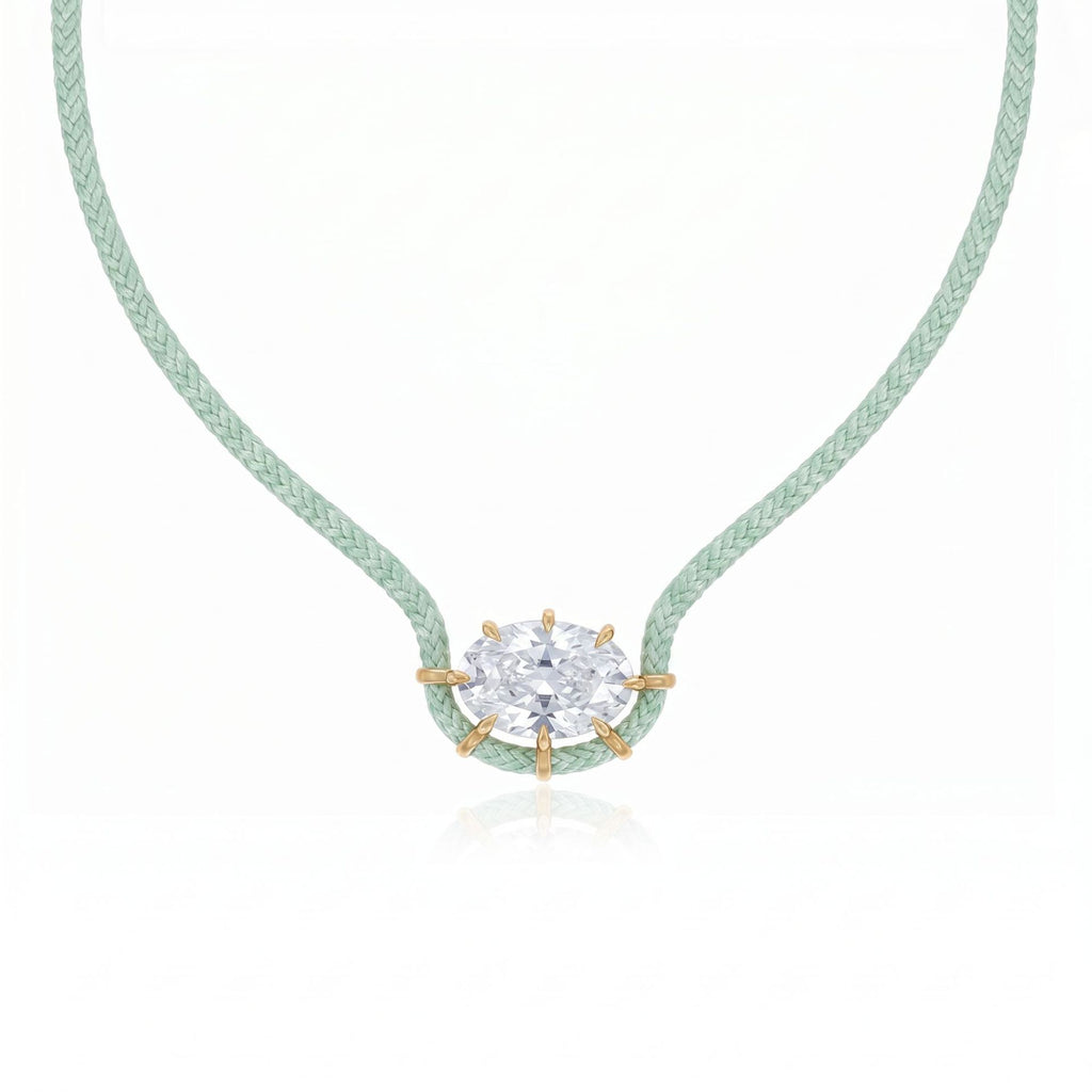 Color Pop Braided Rope CZ Cord Necklace