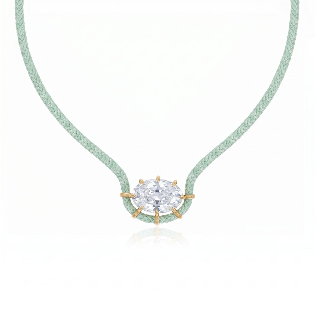 Color Pop Braided Rope CZ Cord Necklace