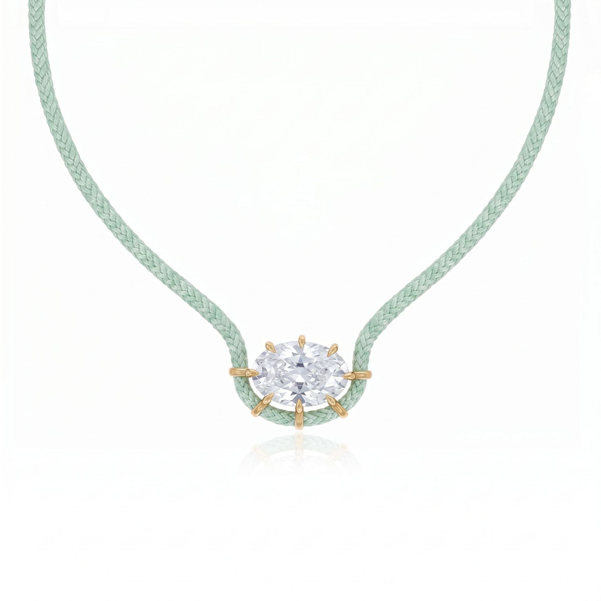 Color Pop Braided Rope CZ Cord Necklace