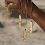 Rectangular Zodiac Charm Necklace Gold