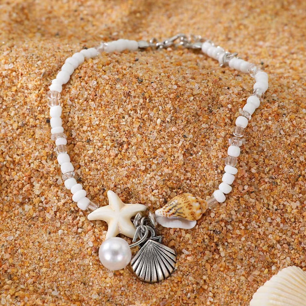 Coastal Charm Colorful Beaded Anklet