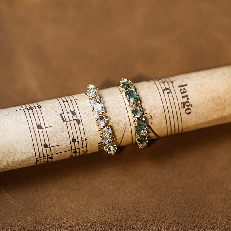 Blue Topaz Five Stone Ring