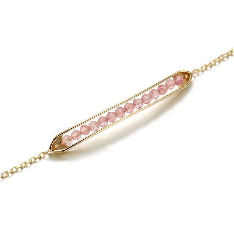 Strawberry Quartz Bar Bracelet
