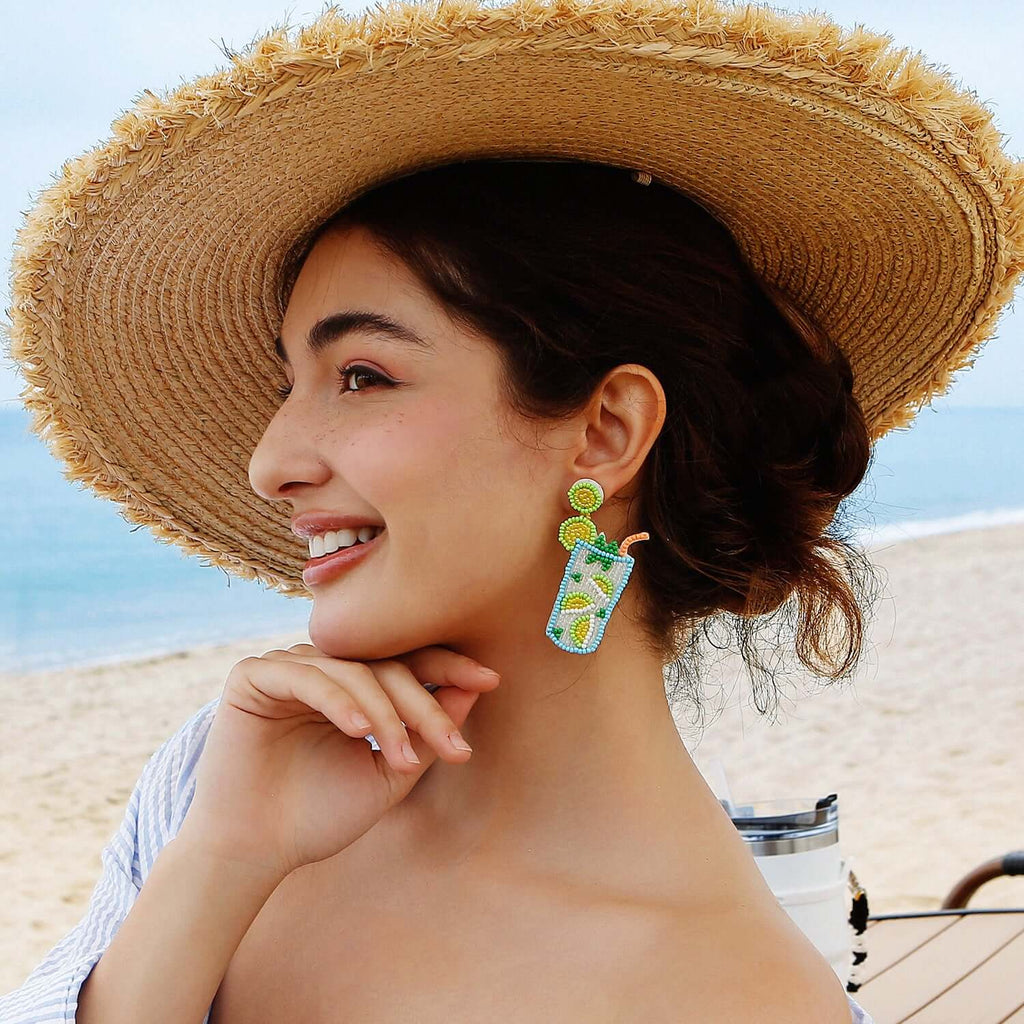 Summer Beach Palm Tree Fruits Earrings