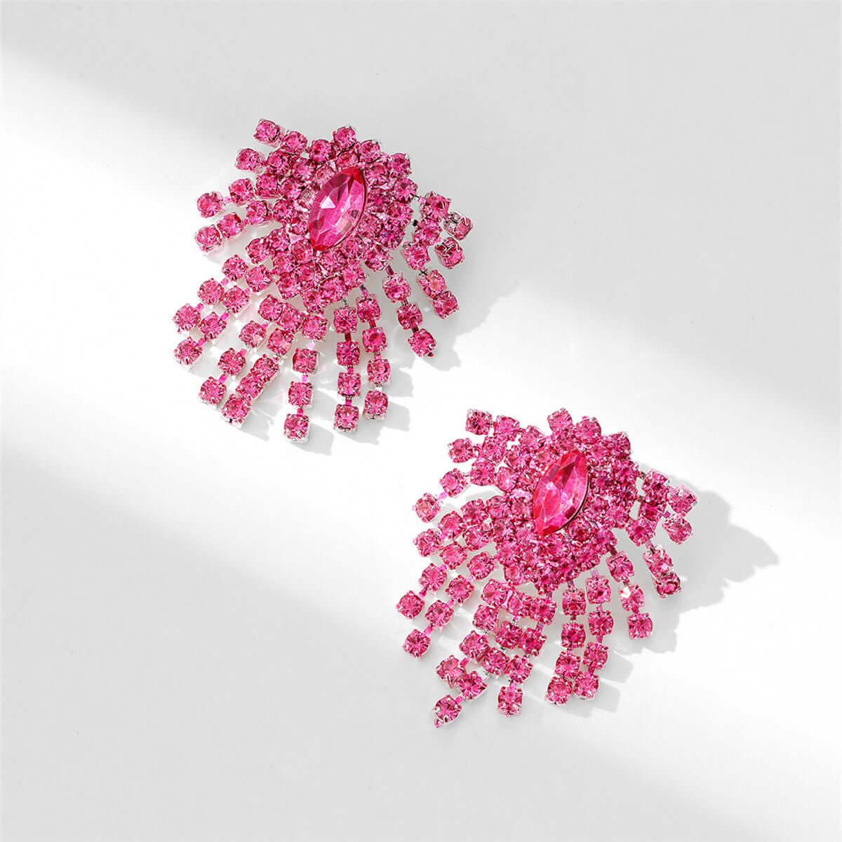 Sparkly  Pink Rhinestone Burst Stud Earring 