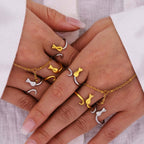 Y2K Two Tone Cat Split Index Ring