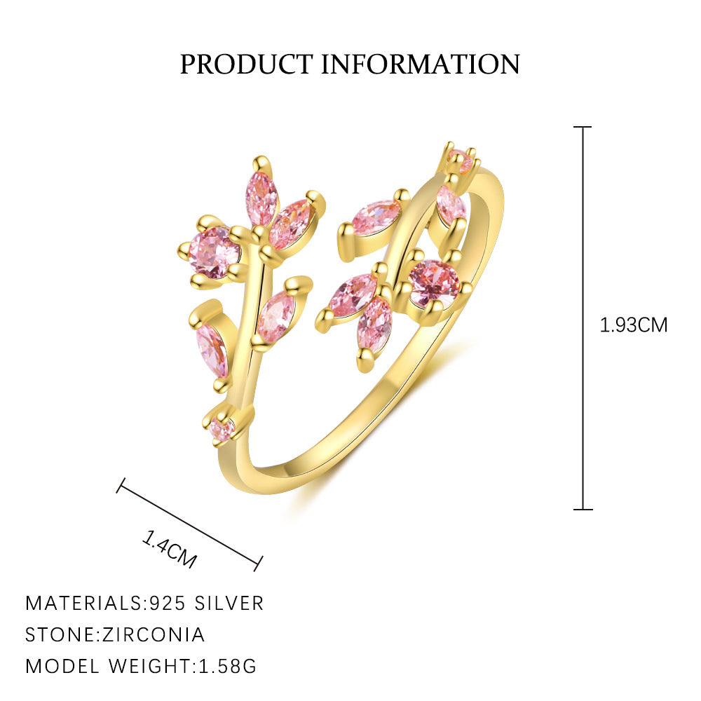Mori Flower Open Leaf Ring