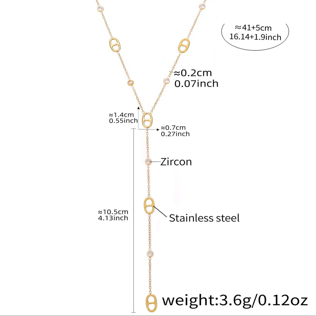 Cute Teddy Bear Pig Nose Y Necklace