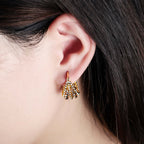 Hollow Basket French Hoop Earrings