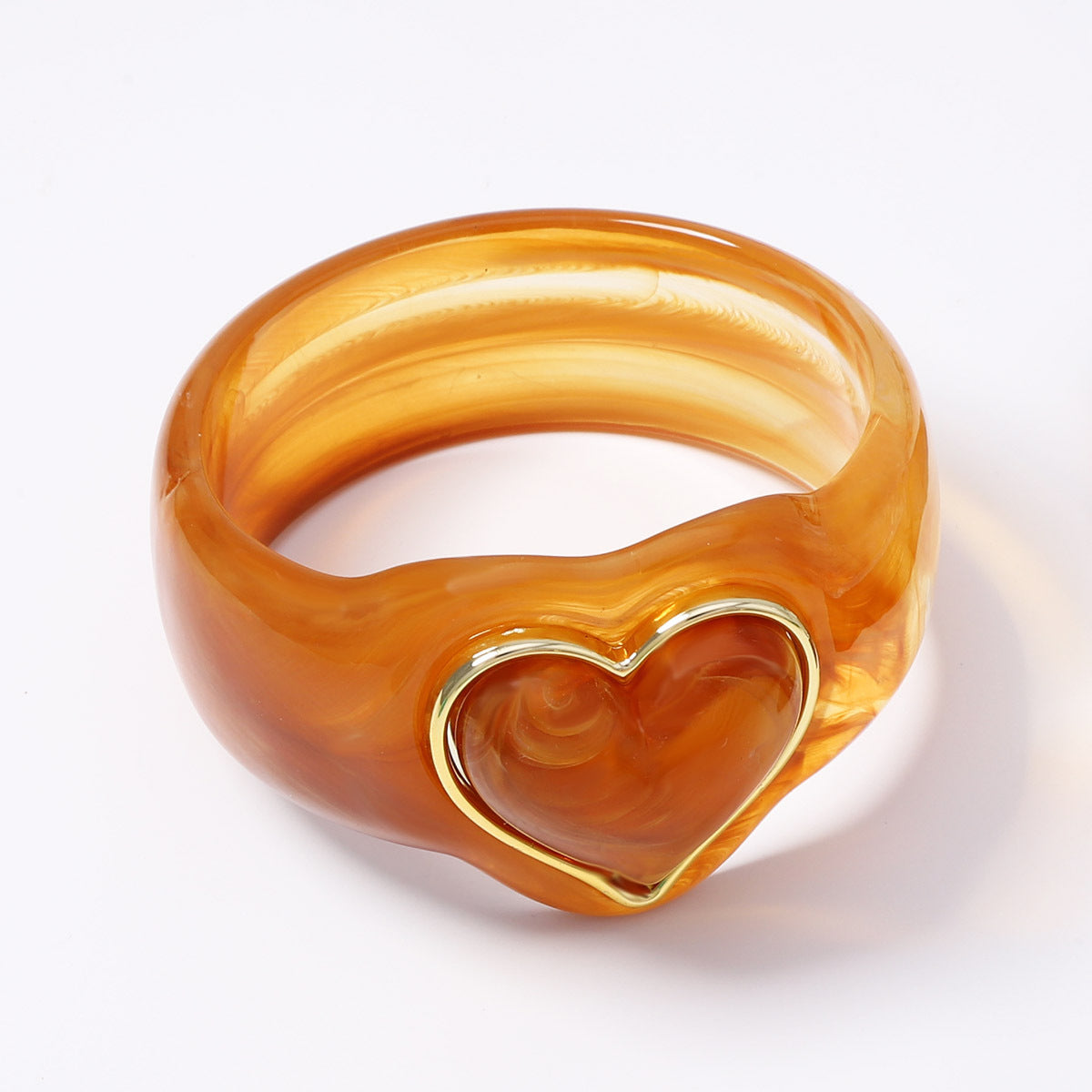 Sweetheart Chunky Resin Heart Bangle