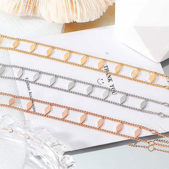18K Gold Sequin Clavicle Layering Choker Necklace
