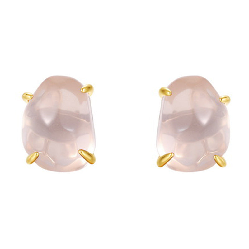 Raw Amethyst Citrine Four Claw Stud