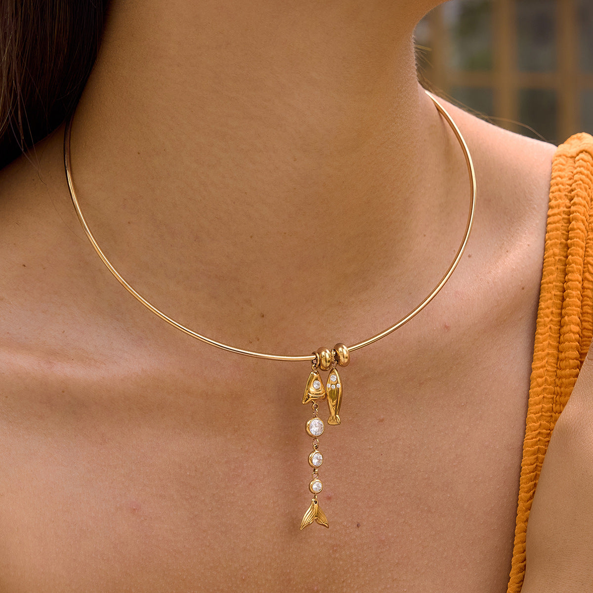Y2K Fish Beaded Necklace