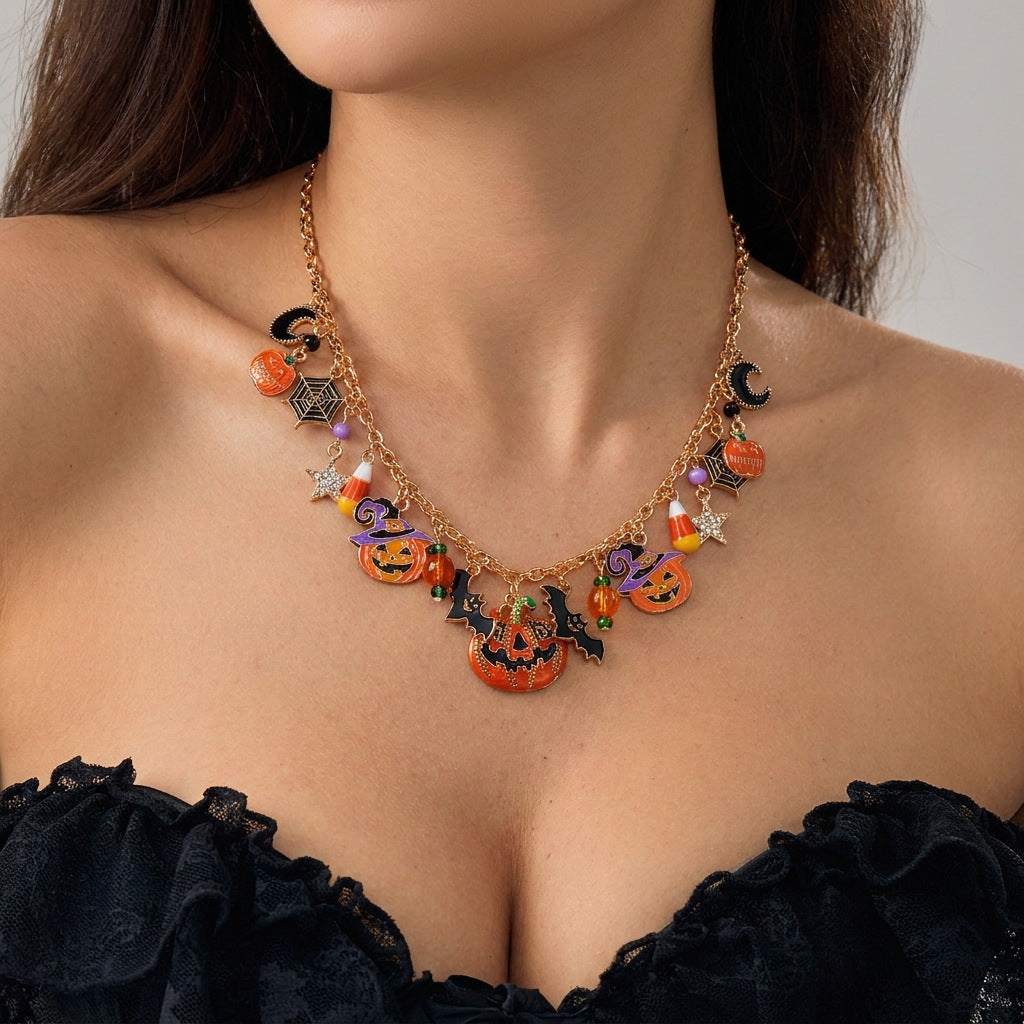 Trick or Treat Halloween Charm Necklace