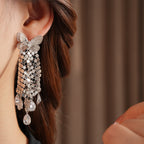 Versatile Butterfly Sequin Tassel Earrings