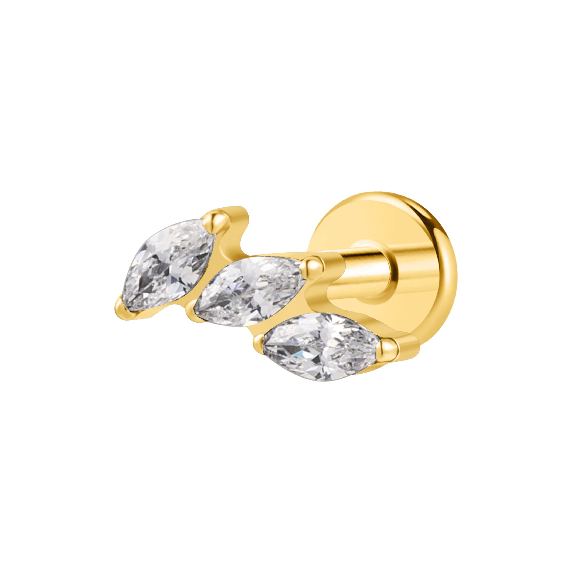 Swan Threaded Screw Flat Back Earrings